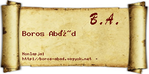 Boros Abád névjegykártya